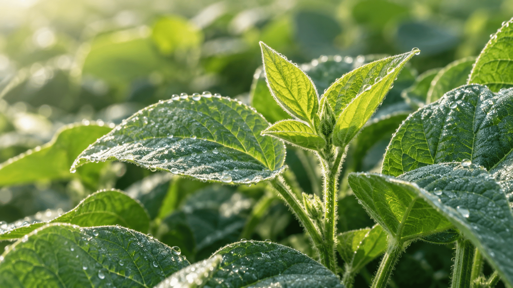 Fresh green leaves showing healthy new plant growth