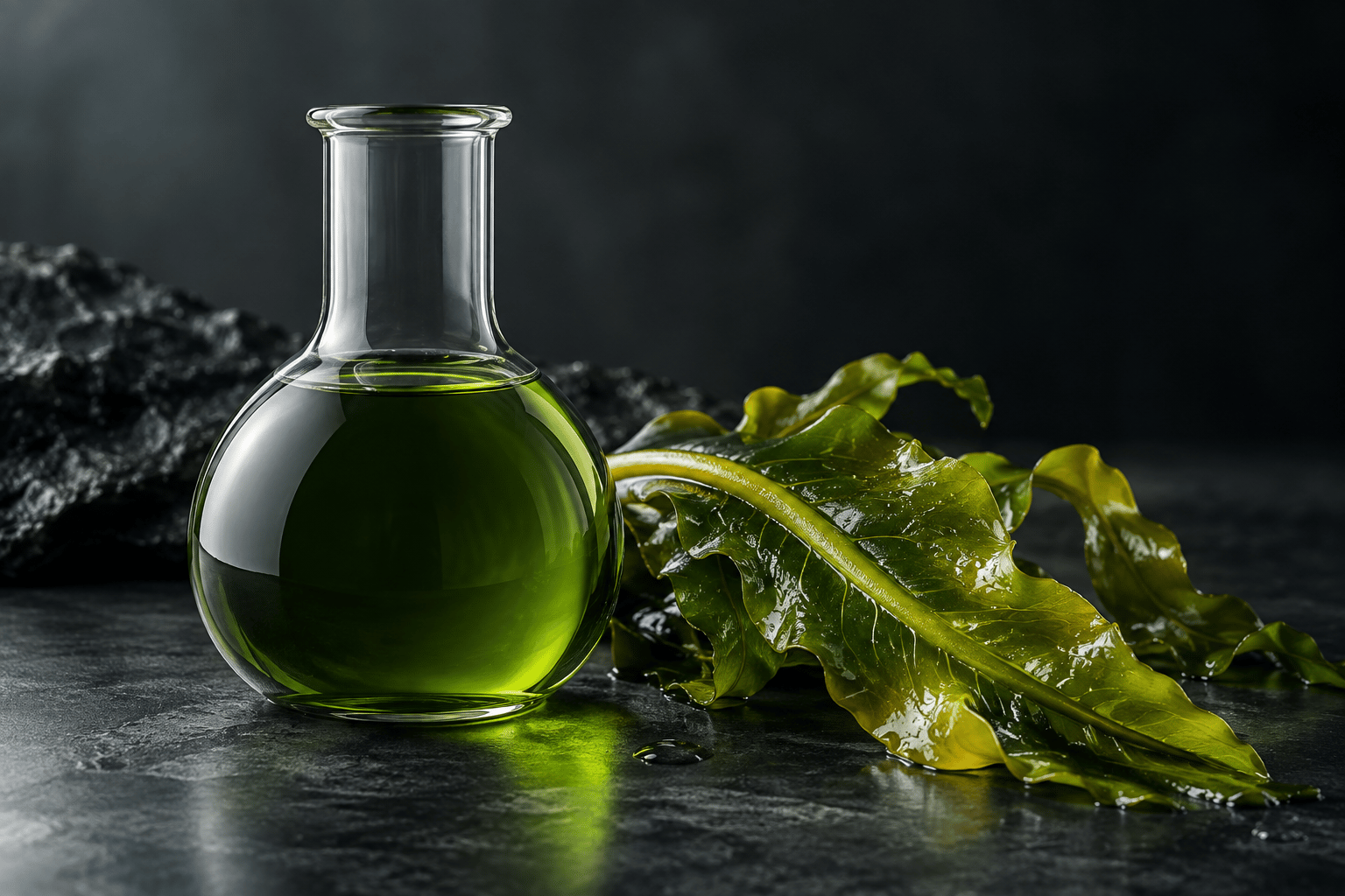 Marine botanical texture representing liquid biostimulants