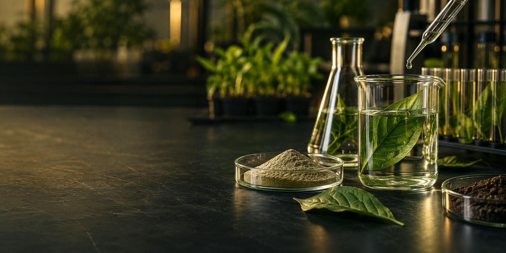 Agricultural laboratory glassware and nutrient sample